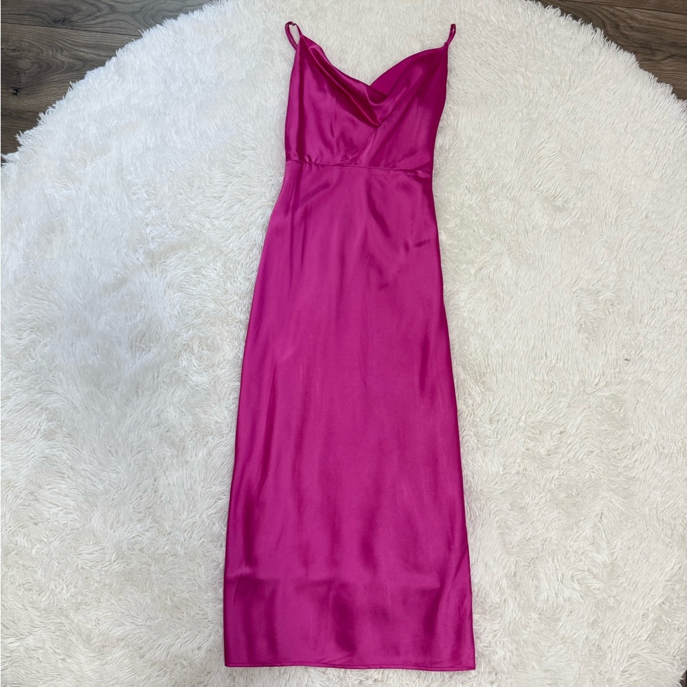 Adelyn Rae Pink Cowl Neck Slip Dress xs - Picture 2 of 10